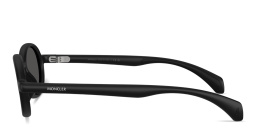 Shop Moncler Caprice Unisex Oval Sunglasses in Black online.