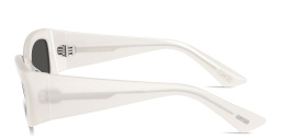 Shop OLIVER PEOPLES Khaite Rectangle Sunglasses in Ecru online.