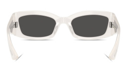 Shop OLIVER PEOPLES Khaite Rectangle Sunglasses in Ecru online.