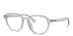Shop Ray-Ban Optics Square Eyeglasses in Transparent Light Grey online.