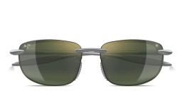 Shop Maui Jim Ho’okipa Ultra Unisex Rimless Rectangle Sunglasses in Matte Grey online.