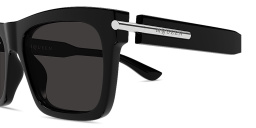Shop Alexander McQueen Cross Bar Square Sunglasses in Black online.