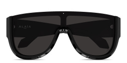 تسوق نظارات شمسية واسعة على شكل قناع بشعار العلامة علايا بلون أسود أونلاين.