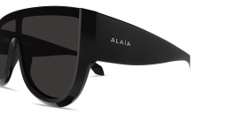 تسوق نظارات شمسية واسعة على شكل قناع بشعار العلامة علايا بلون أسود أونلاين.