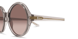 Chloe Logo Signature Oversized Panthos Sunglasses in Transparent Grey – Product Photo 3