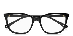 Logo Signature Wide Rectangle Eyeglasses من كلوي بلون أسود - صورة المنتج 1