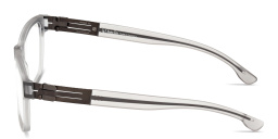 Shop ic! berlin Meta Wide Square Eyeglasses in Transparent Grey online.