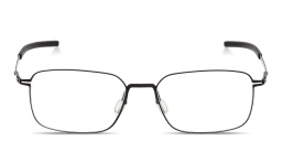 Shop ic! berlin Kouji Unisex Rectangle Eyeglasses in Black online.