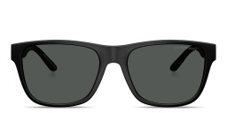 تسوق نظارات شمسية مربّعة بشعار النسر امبوريو أرماني بلون أسود مطفي أونلاين.