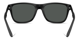 Shop Emporio Armani Eagle Logo Square Sunglasses in Matte Black online.