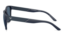 Shop Emporio Armani Eagle Logo Square Sunglasses in Blue online.