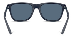 Shop Emporio Armani Eagle Logo Square Sunglasses in Blue online.