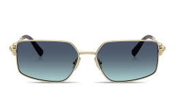 Shop TIFFANY Tiffany Hardwear Unisex Rectangle Sunglasses in Pale Gold online.