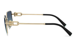 Shop TIFFANY Tiffany Hardwear Unisex Rectangle Sunglasses in Pale Gold online.