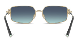 Shop TIFFANY Tiffany Hardwear Unisex Rectangle Sunglasses in Pale Gold online.
