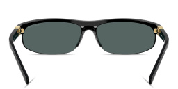 MIU MIU Vertical Logo Wide Half-Rim Oval Sunglasses in Black – Product Photo 4