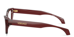 Shop VERSACE Logo Signature Cat-Eye Eyeglasses in Red online.