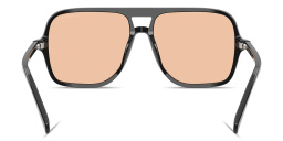 Shop Emporio Armani Eagle Logo Pilot Sunglasses in Shiny Black online.
