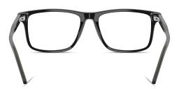 Shop Emporio Armani Eagle Logo Square Eyeglasses in Shiny Black online.