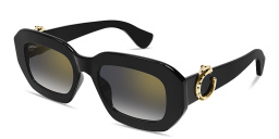 Shop Cartier Panthère de Cartier Rectangle Sunglasses in Black online.