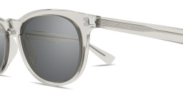 Shop SAINT LAURENT Logo Signature Round Sunglasses in Transparent Beige online.