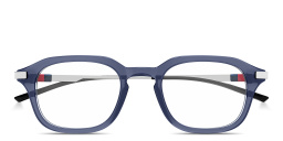 Shop GUCCI Web Rectangle Eyeglasses in Blue online.