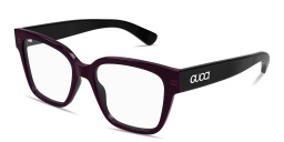 Shop GUCCI Logo Signature Square Eyeglasses in Black online.