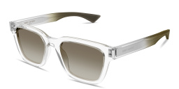 Shop SAINT LAURENT Engraved Logo Unisex Square Sunglasses in Crystal online.