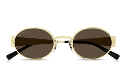 Shop GUCCI Guccissima Panthos Sunglasses in Gold online.