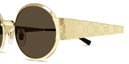 Shop GUCCI Guccissima Panthos Sunglasses in Gold online.
