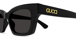 Shop GUCCI Logo Signature Cat-Eye Sunglasses in Black online.