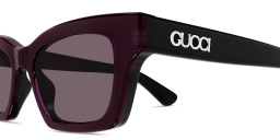 Shop GUCCI Logo Signature Cat-Eye Sunglasses in Transparent Fuchsia online.