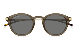 GUCCI Web Round Sunglasses in Transparent Brown – Product Photo 1
