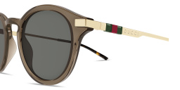 GUCCI Web Round Sunglasses in Transparent Brown – Product Photo 3