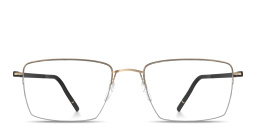 Shop Silhouette Dynamic Dawn Half-Rim Square Eyeglasses in Gold online.