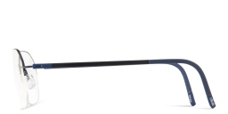 Shop Silhouette Dynamic Dawn Unisex Half-Rim Irregular Eyeglasses in Navy Blue online.