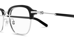 Shop MONTBLANC Snowcap Square Eyeglasses in Black online.
