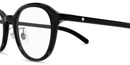 Shop MONTBLANC Snowcap Panthos Eyeglasses in Black online.