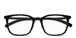 Shop MONTBLANC Snowcap Rectangle Eyeglasses in Black online.