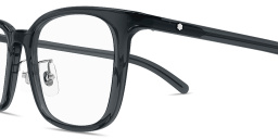 Shop MONTBLANC Snowcap Rectangle Eyeglasses in Grey online.