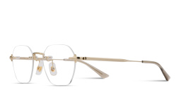 Shop MONTBLANC Nib Rimless Irregular Eyeglasses in Gold online.
