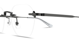 Shop MONTBLANC Nib Rimless Irregular Eyeglasses in Gunmetal online.