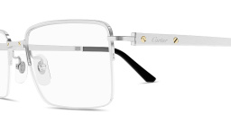 Cartier Santos de Cartier Half-Rim Rectangle Eyeglasses in Silver – Product Photo 3