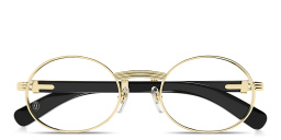 Shop Cartier Première de Cartier Oval Eyeglasses in Gold Black online.