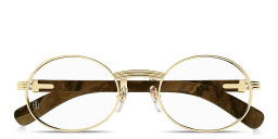 Shop Cartier Première de Cartier Oval Eyeglasses in Polished Gold online.