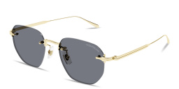 Shop MONTBLANC Nib Rimless Irregular Sunglasses in Gold online.