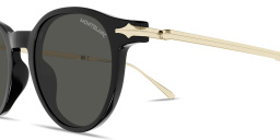 Shop MONTBLANC Nib Panthos Sunglasses in Black online.