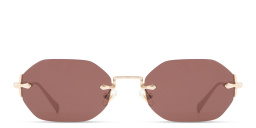 Shop EYE'M Rimless Irregular Sunglasses in Gold online.