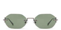 Shop EYE'M Rimless Irregular Sunglasses in Gunmetal online.