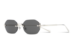Shop EYE'M Rimless Irregular Sunglasses in Silver online.